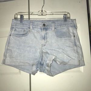 Light wash denim shorts